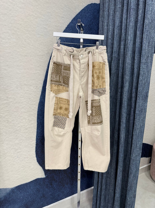 Barrel Patch Denim Oatmeal
