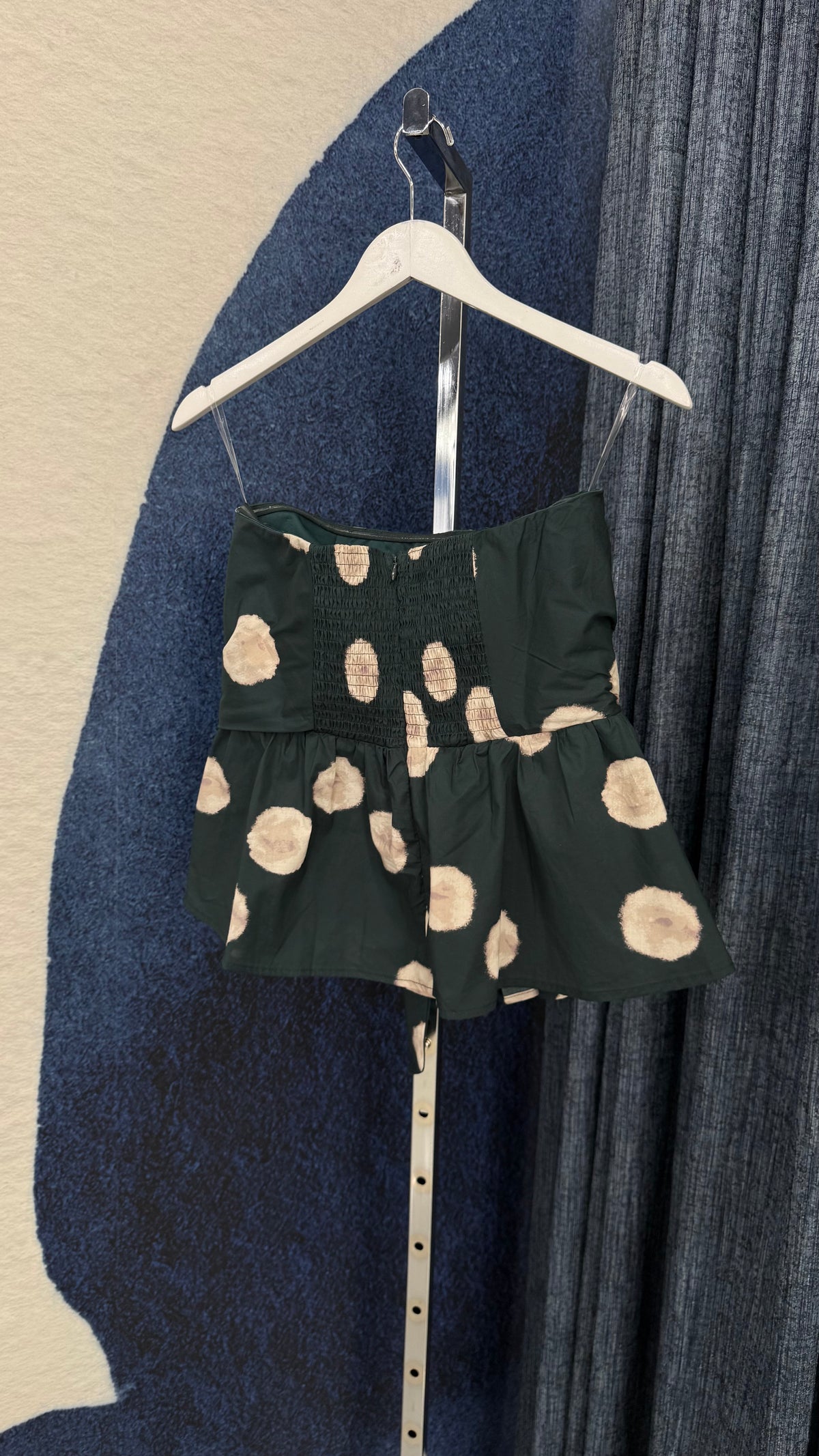 Cotton Strapless Top Green
