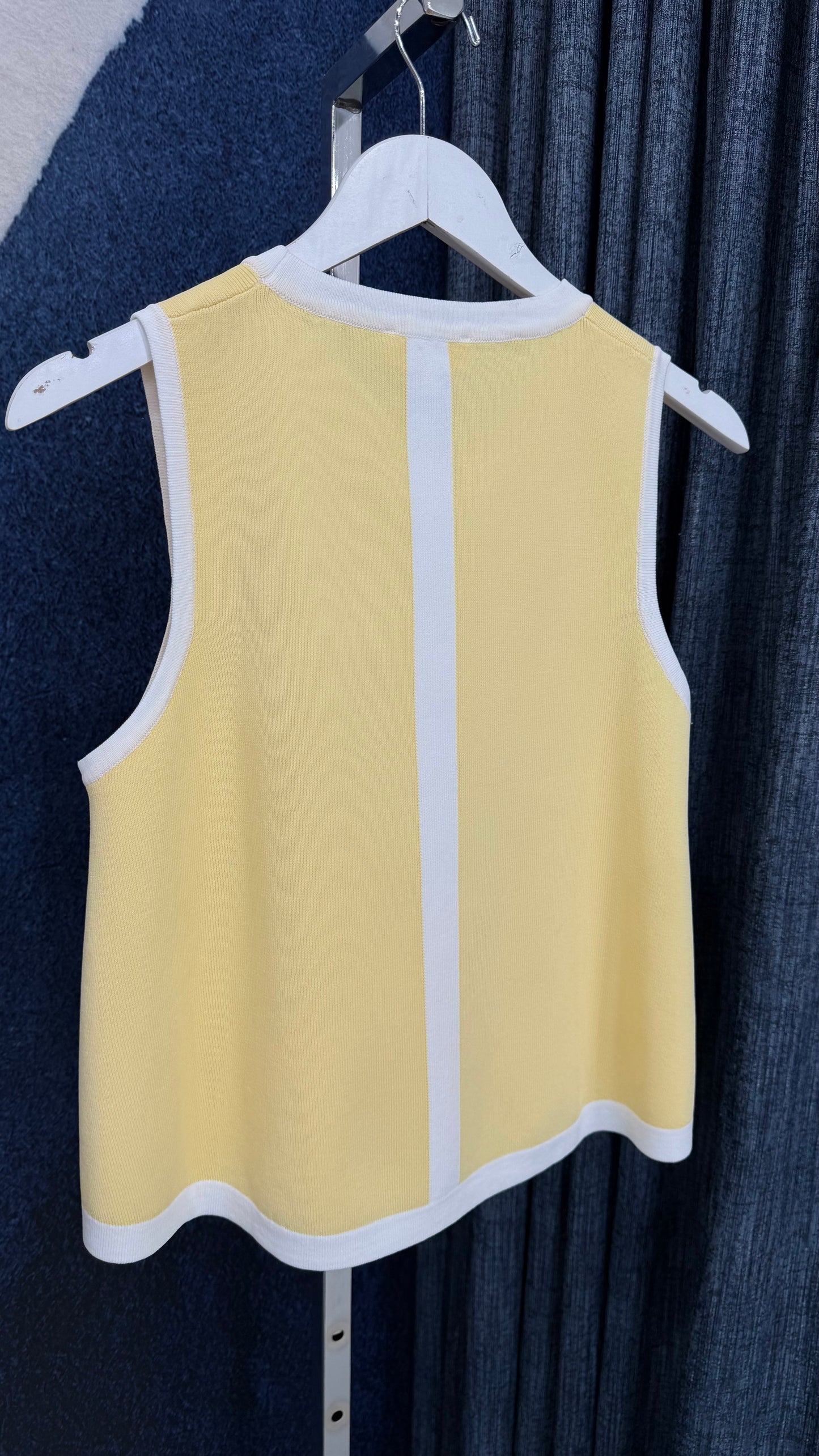 Knit Contrast Top Yellow