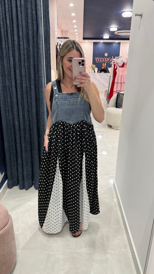 PRE ORDEN 3•3•26 Polka Dots Overall Dress