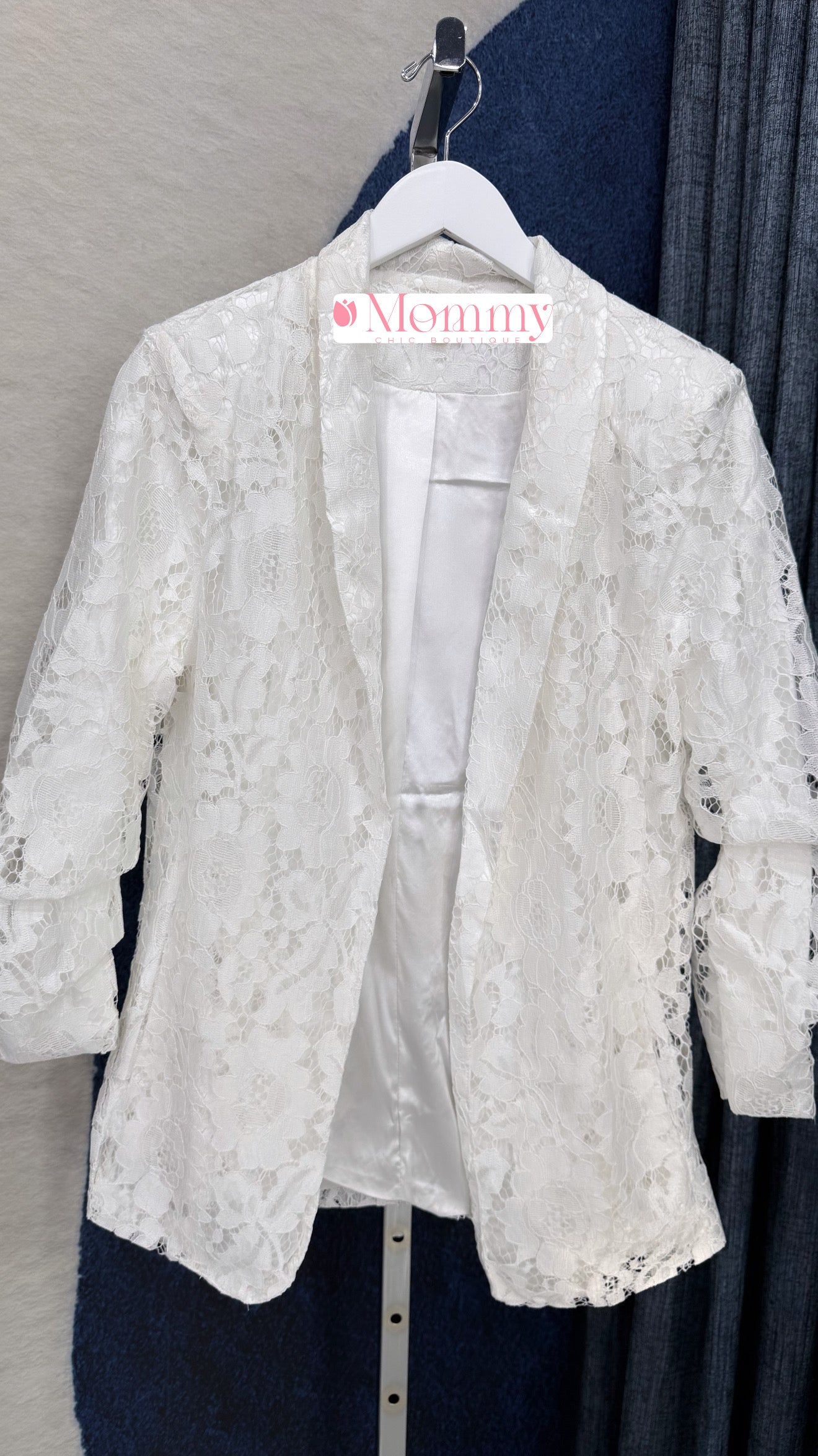 Lace Blazer White