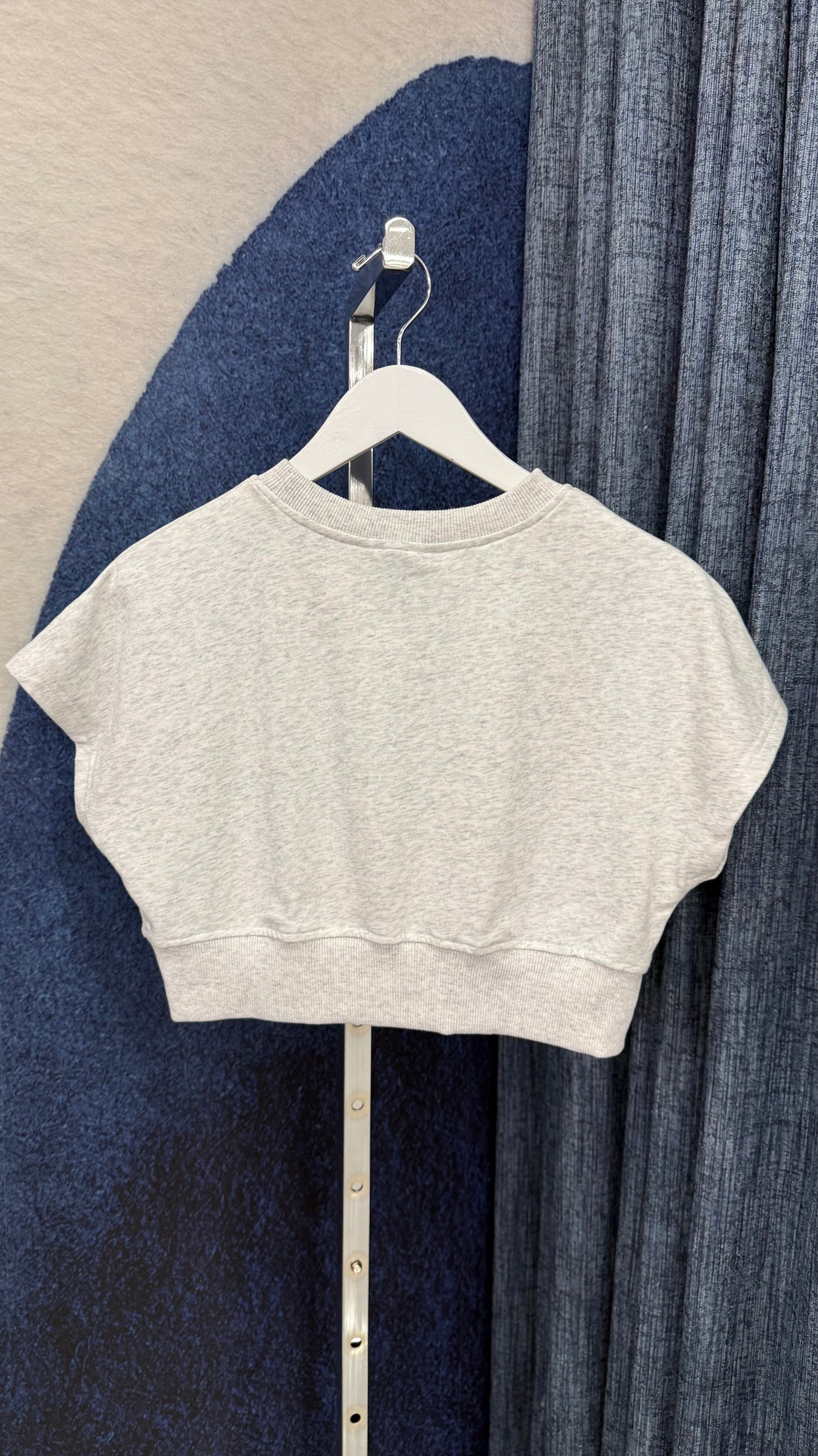 Cropped Top & Skort Set Gray