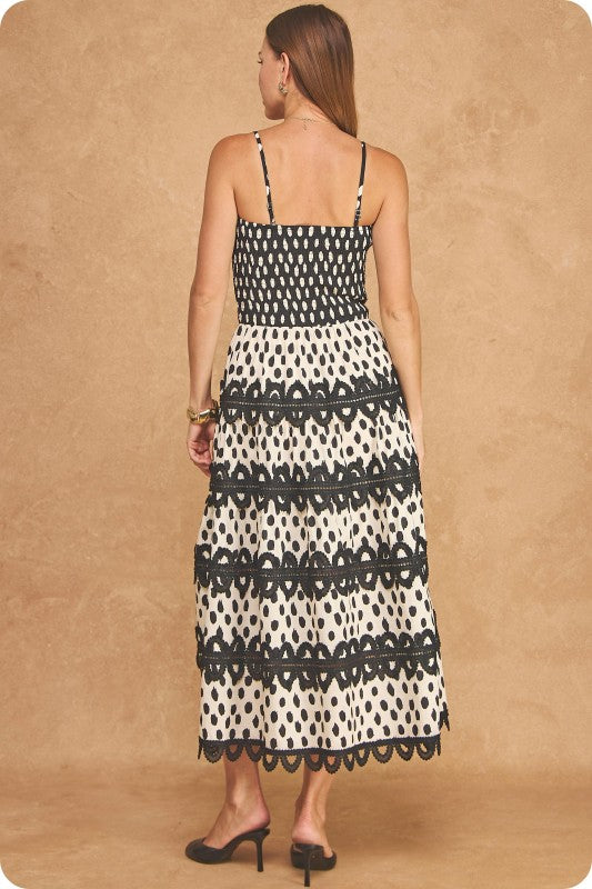 Abstract Polka Dot Lace Dress