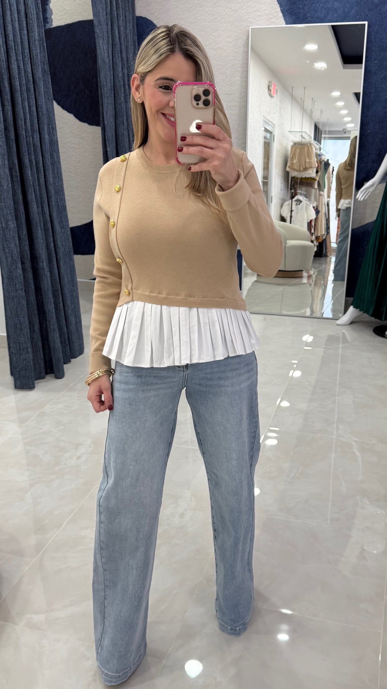 Long Sleeve Sweater Beige