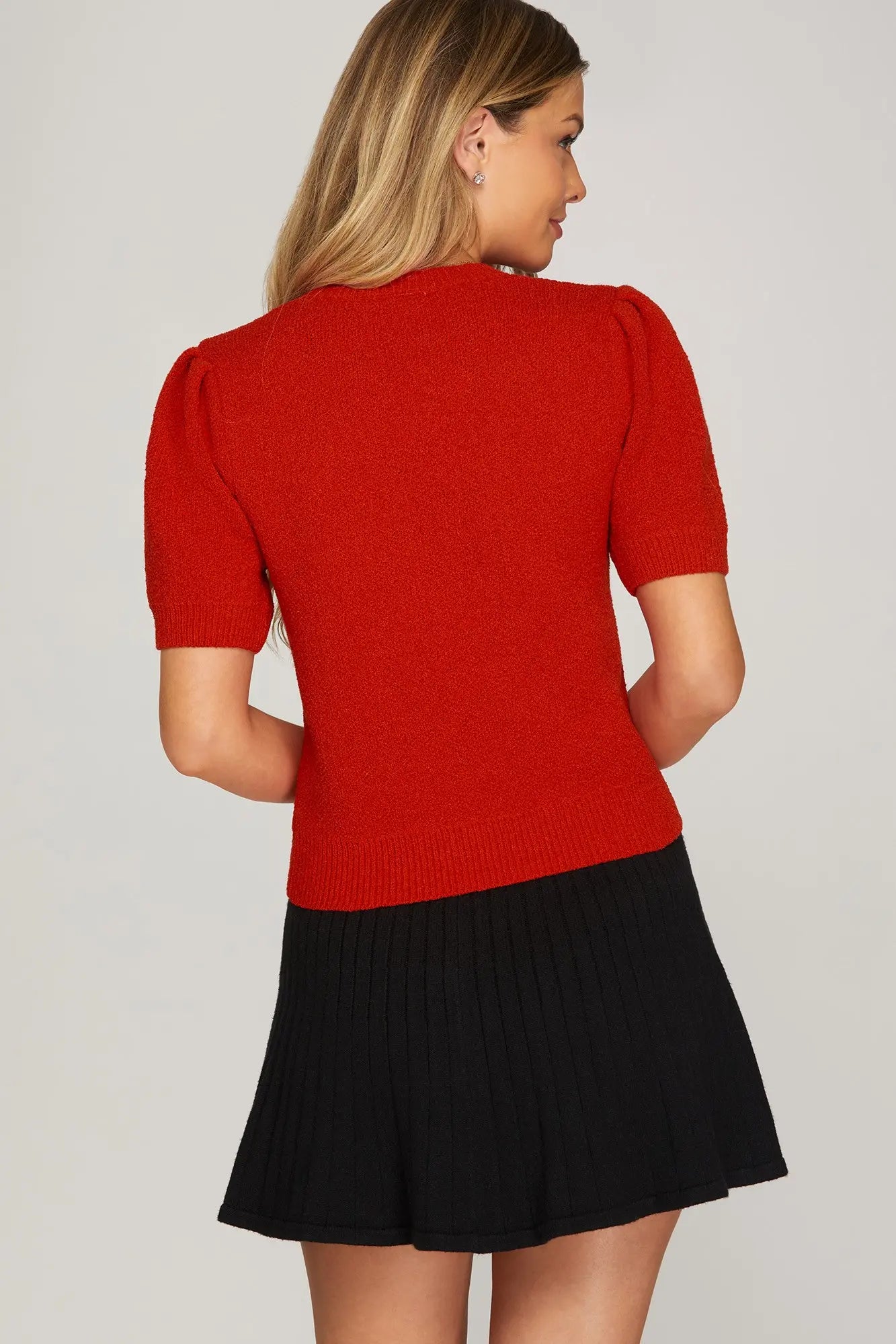 XOXO Rhinestone Sweater Top Red