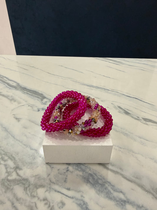 Beaded Bracelet Bundle Pink