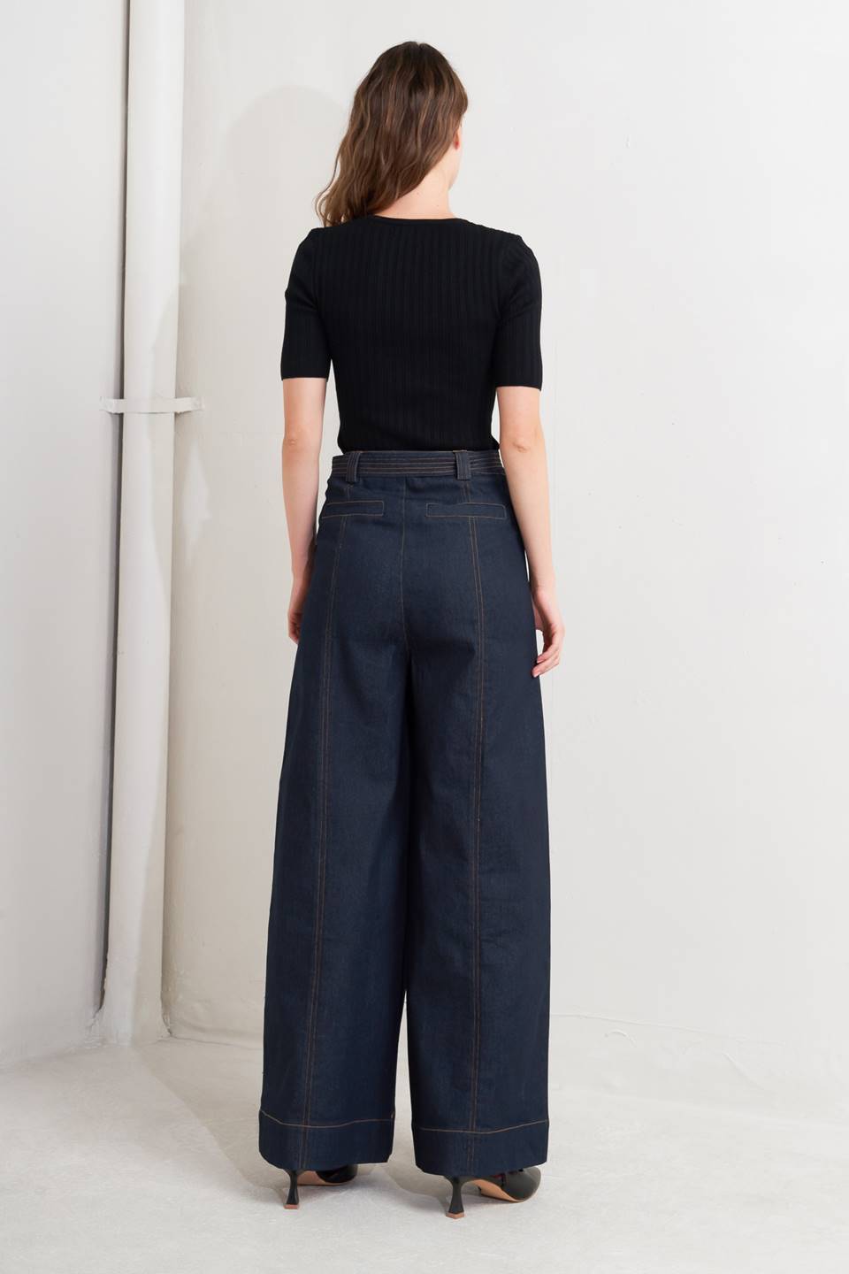 High Waist Wide Leg Dark Denim