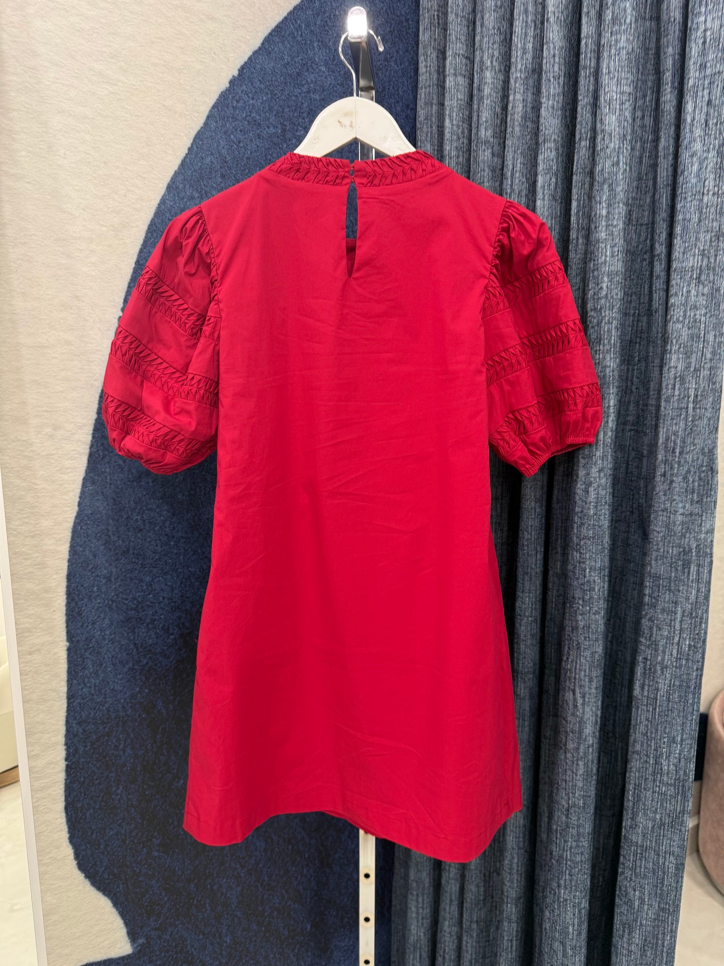 Bubble Sleeve Dress Red