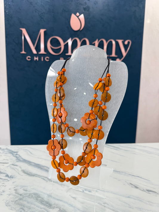 Wood Flower Necklace