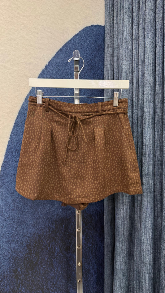 Fawn Print Skort Brown