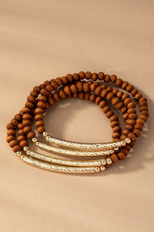 Wood Stretch Bracelet Set