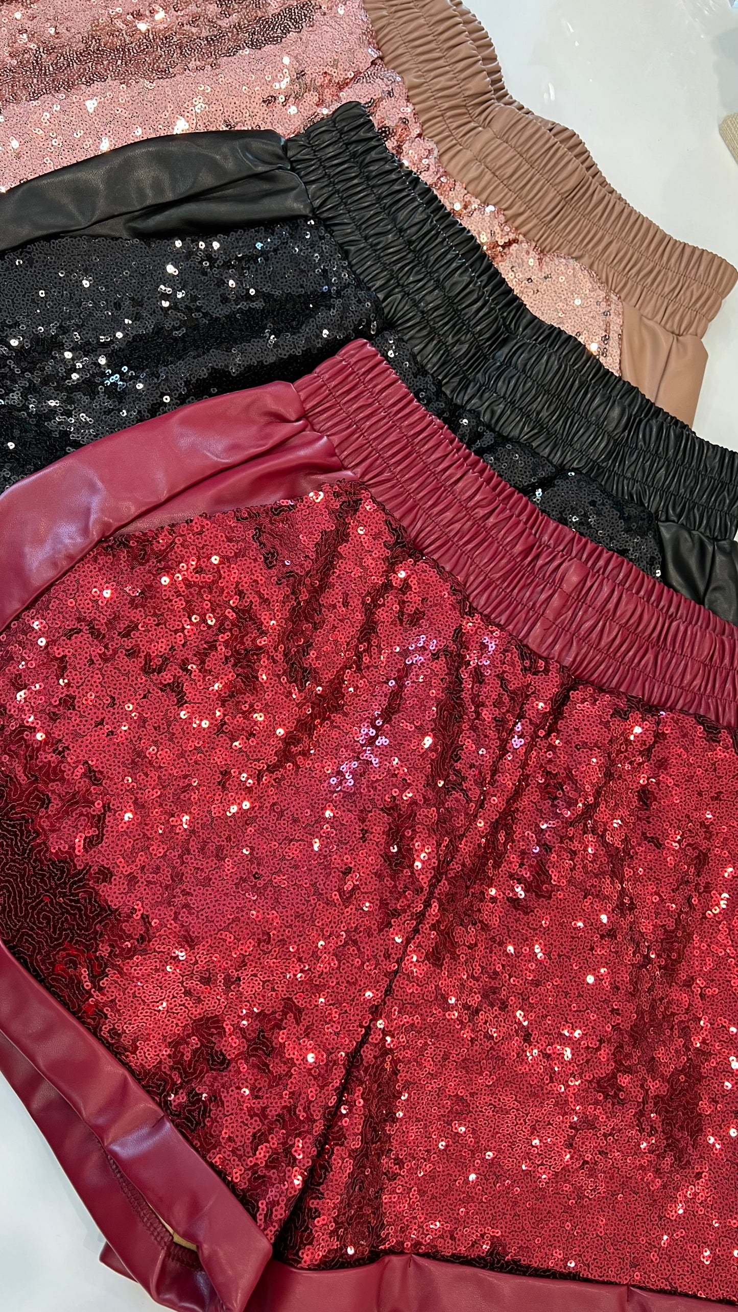 Sequin Short With Sequins Rose Gold