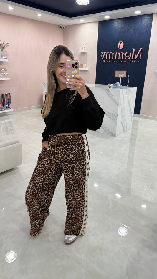 Leopard Printed Pant With Stars