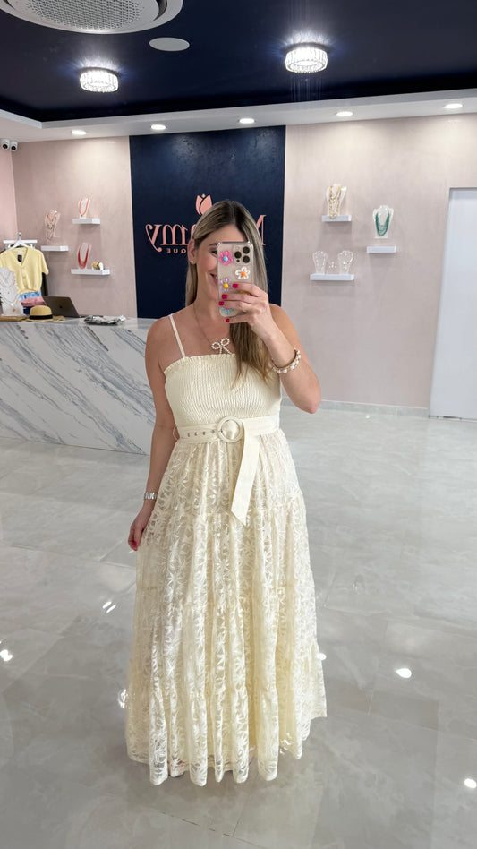 Lace Maxi Dress Ivory
