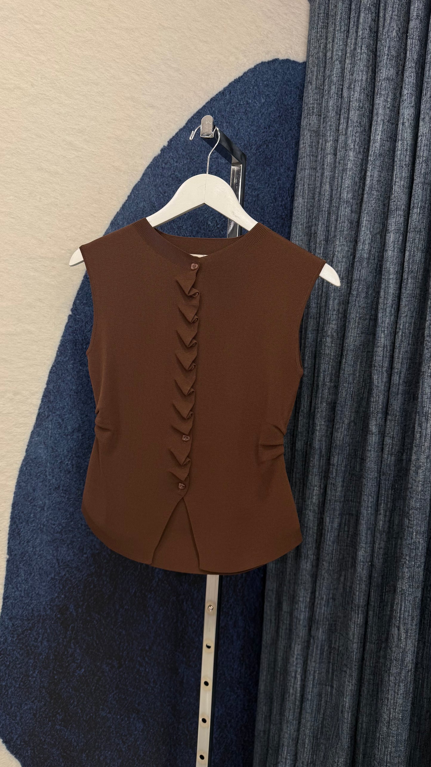 Twist Knit Top Brown