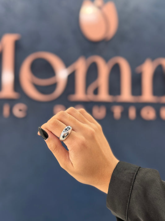 Drop Ring (Rhodium-Plated)