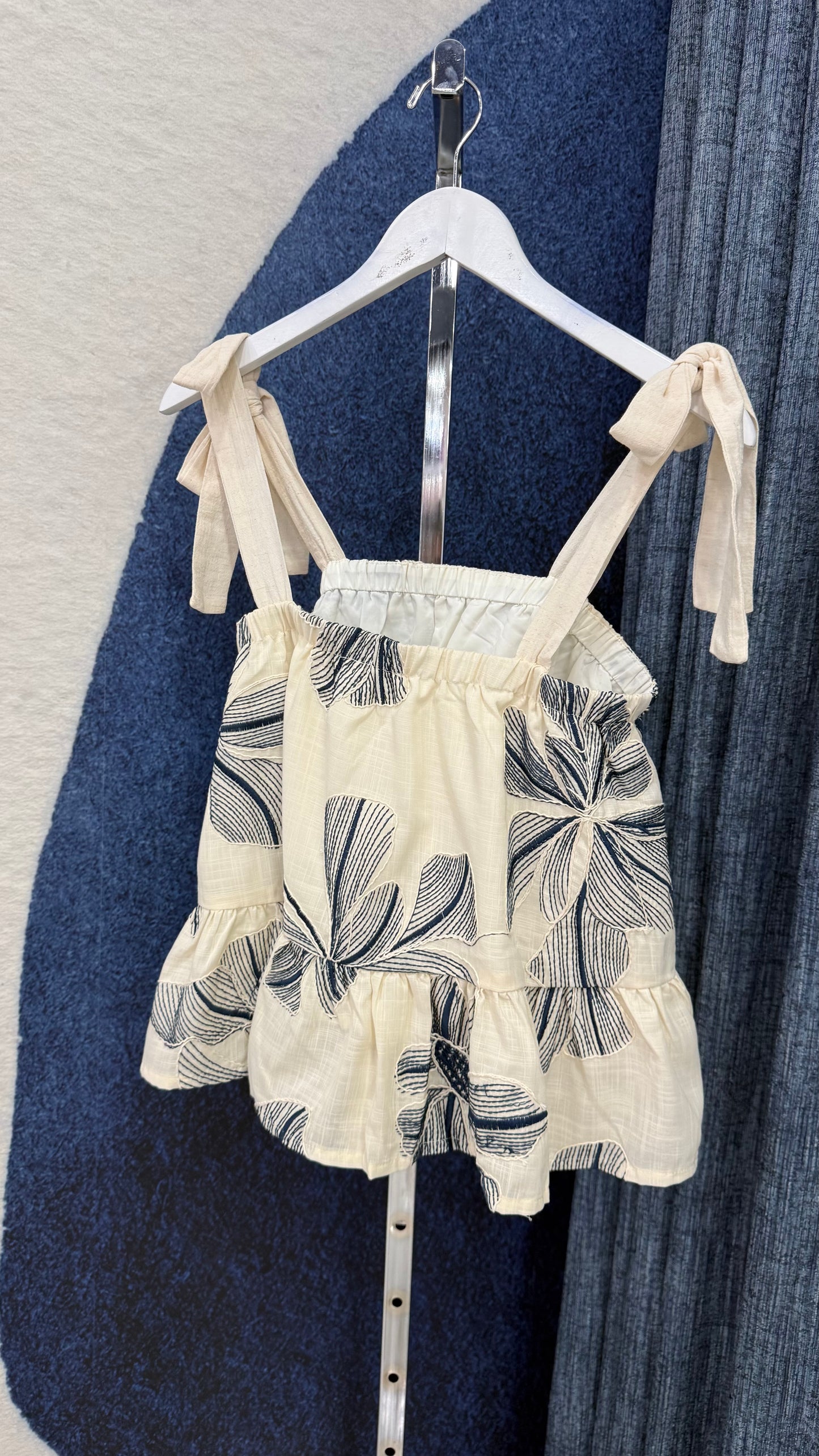 Embroidery Ruffle Top & Short Set