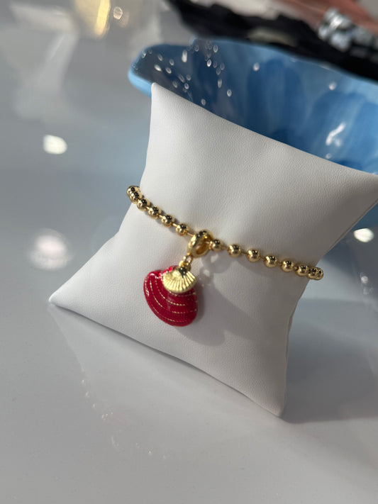 Sea Shell Bracelet Red
