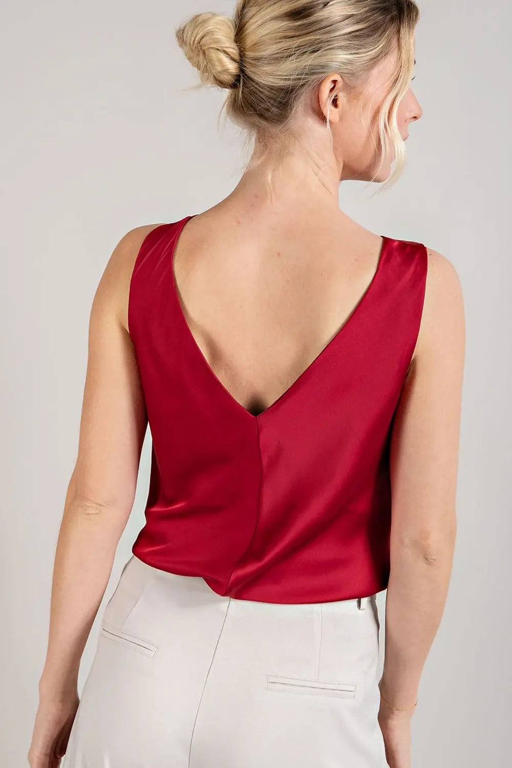 Cowl Neck Top Wine