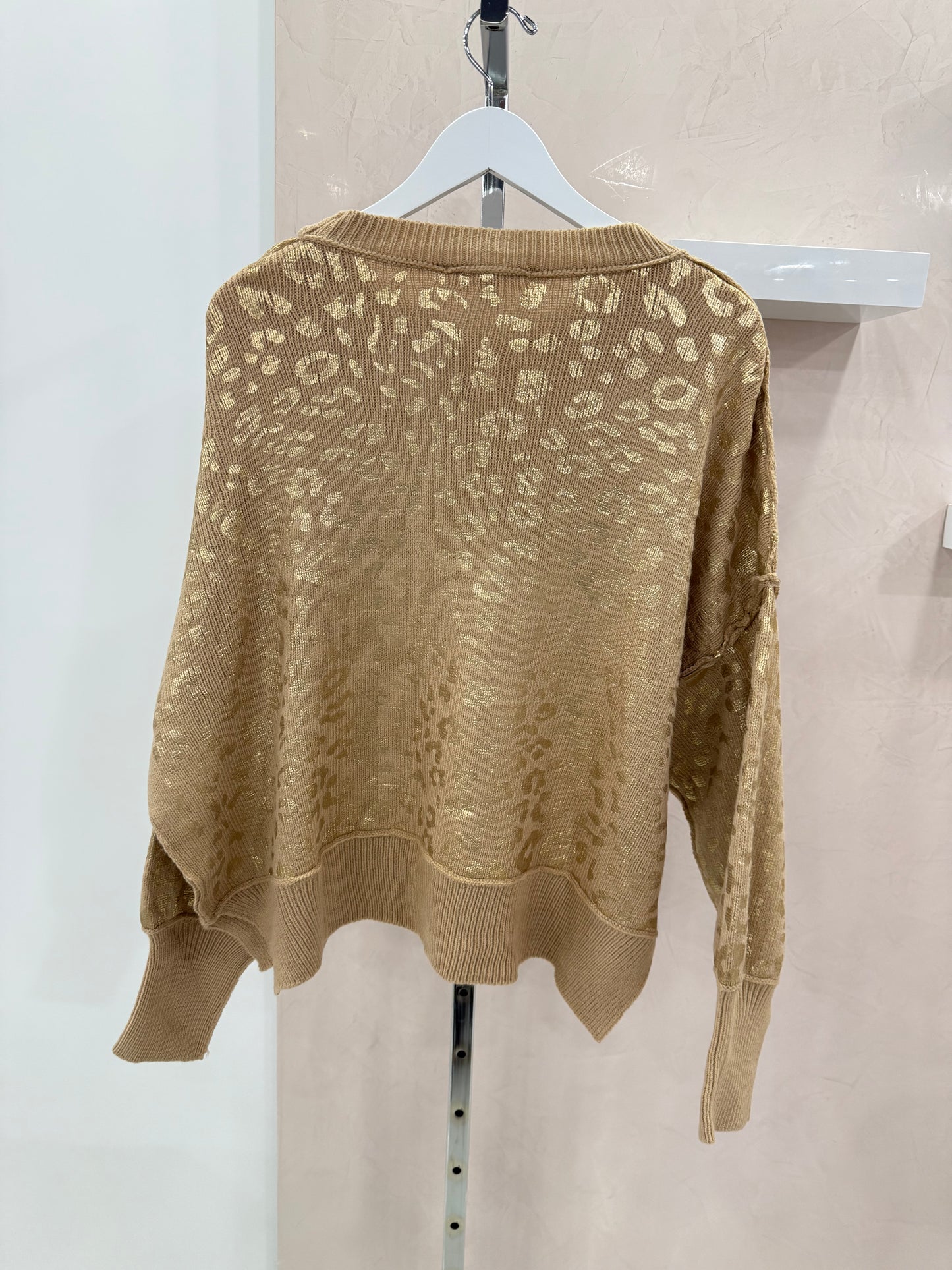 Foil Animal Print Sweater Top