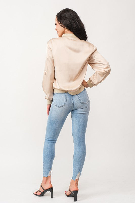 Satin Jacket Taupe