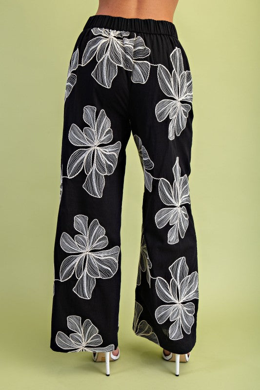 Embroidery Black Pant