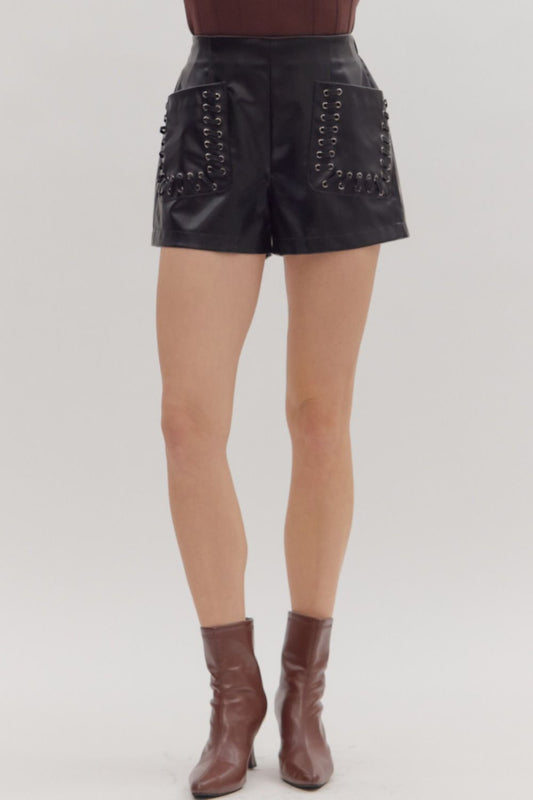 PU Leather Short Black