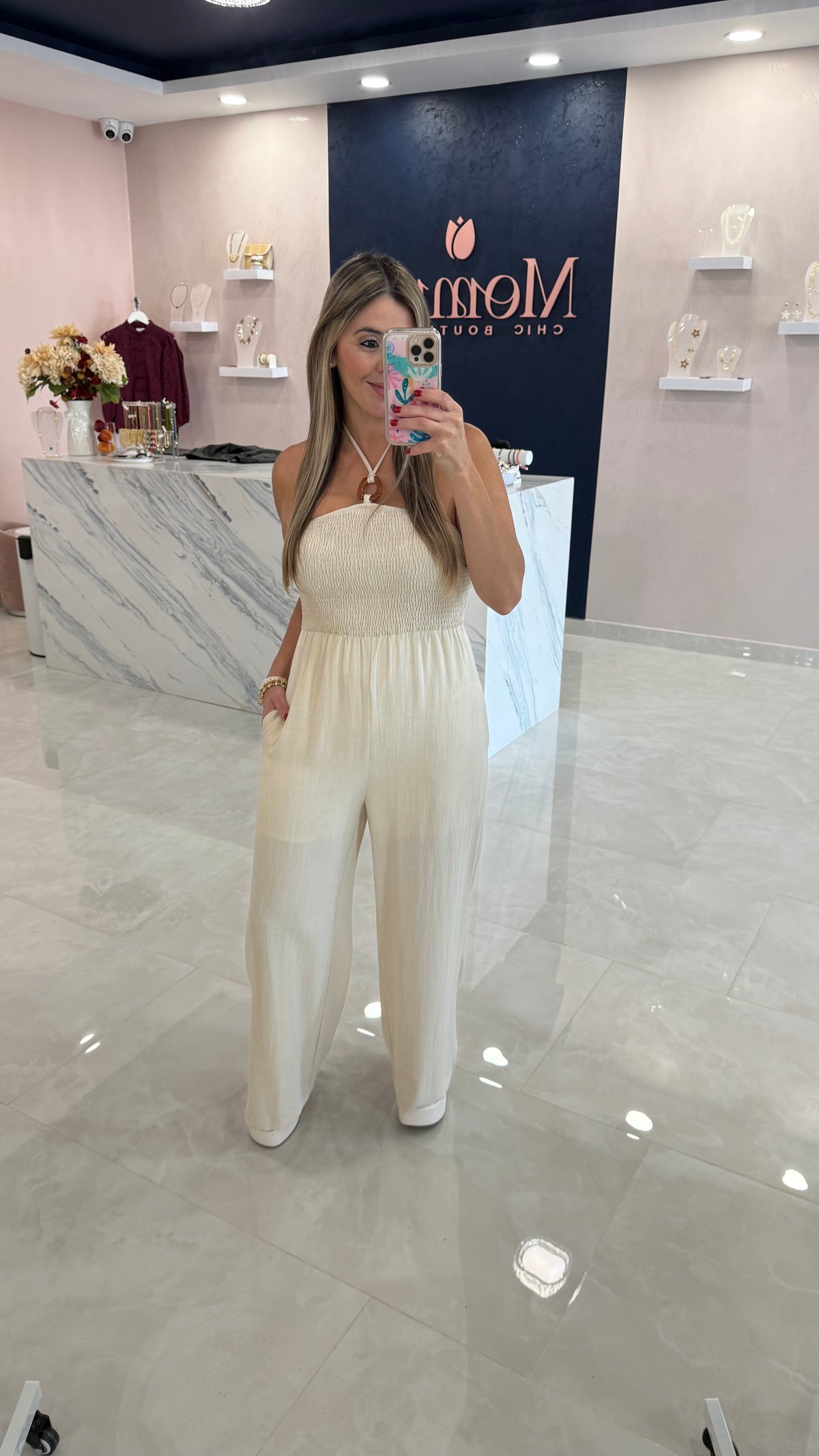 Halter Jumpsuit Natural